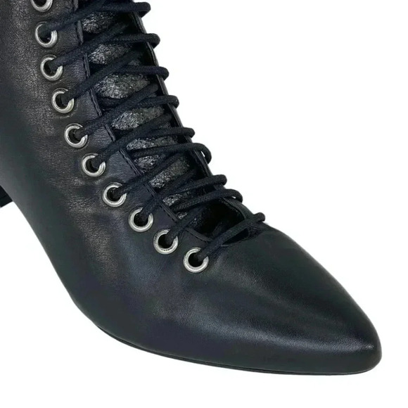 Archive Jane Black Leather Womens Booties Size 6.5N - Picture 6 of 9
